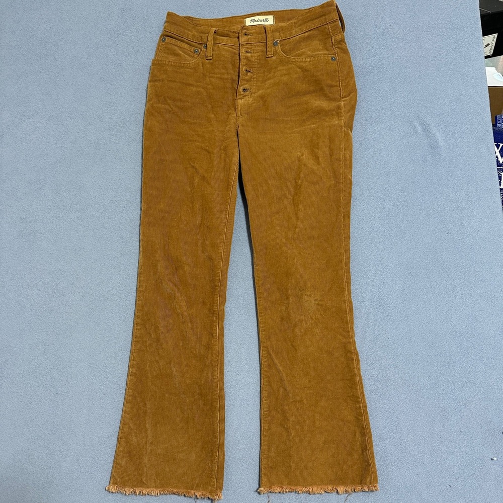 Madewell‎ Cali Demi-Bootcut Jeans Corduroy Button Fly Brown Womens Size 26